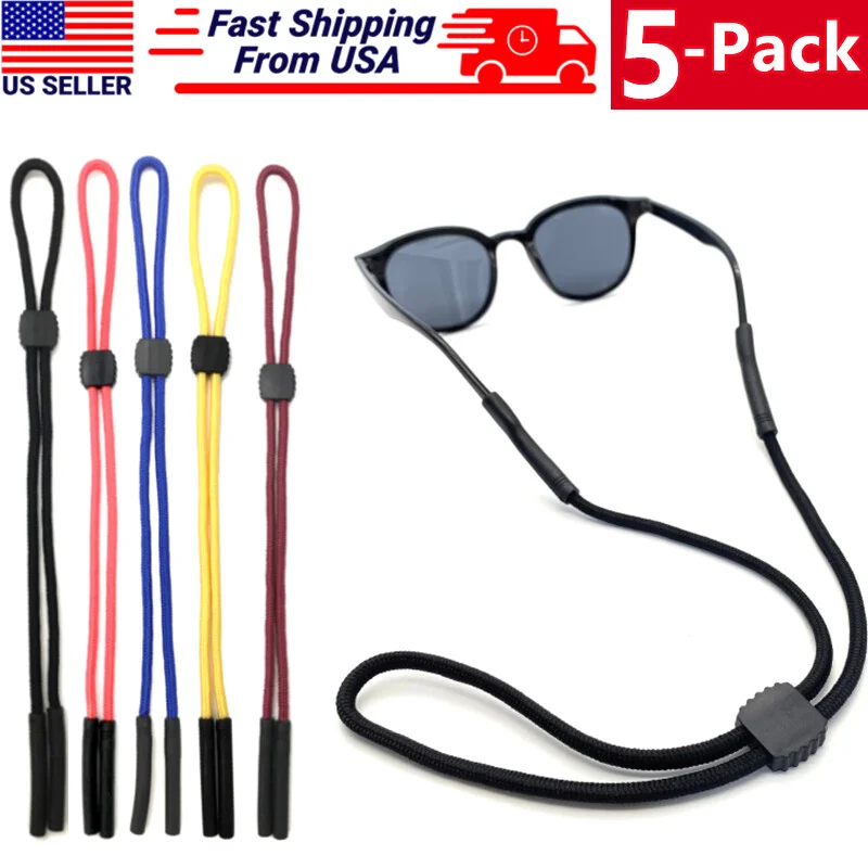 5-Pack Neck Strap Sport Sunglass Eyeglass Read Glass Cord String Lanyard Holder
