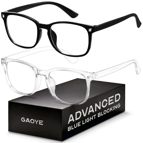 Gaoye Blue Light Glasses for Men - Blocking Square Eyeglasses, Anti UV Ray Computer Gaming Glasses Blue Blockers for Women 1