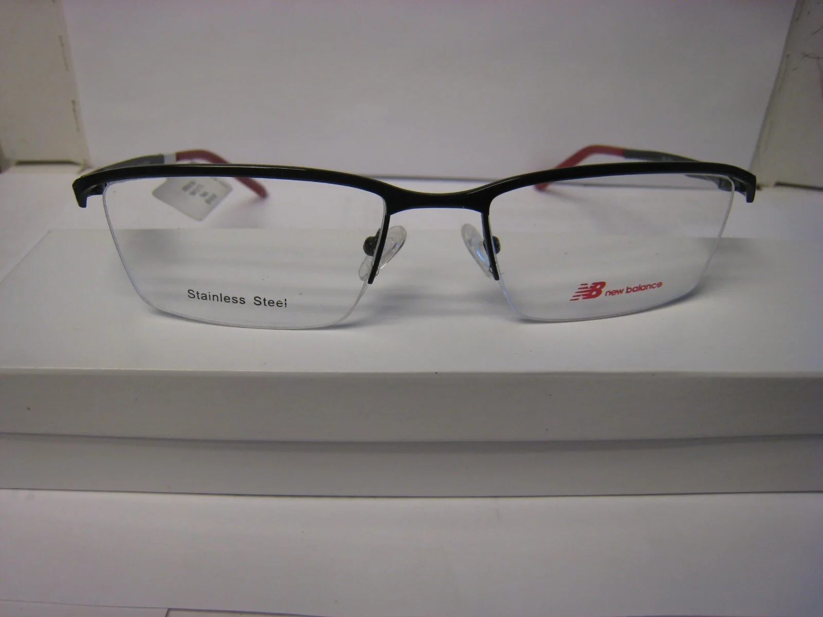 New Balance NB 506-1 Black/Red Eyeglass Frames 56 19 140 32V - New with tags