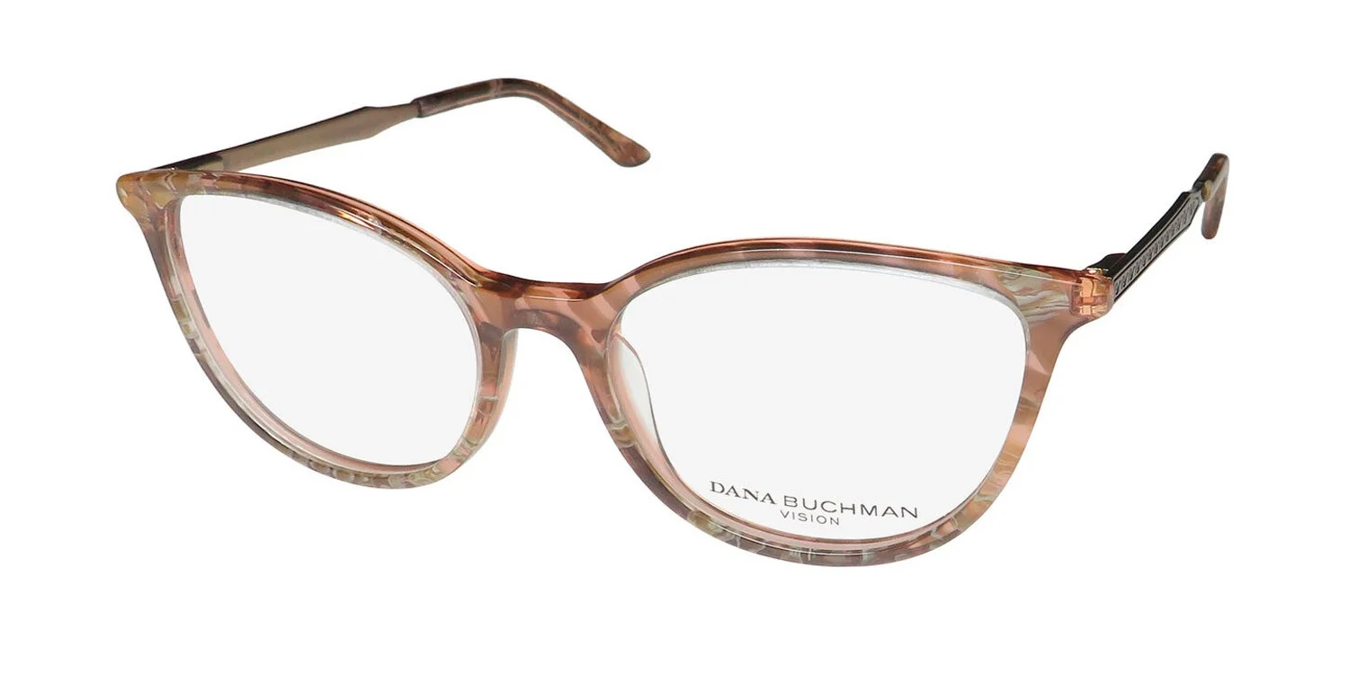NEW DANA BUCHMAN ANGELA GLASSES WOMENS BROWN CAT EYE PLASTIC CA FULL-RIM