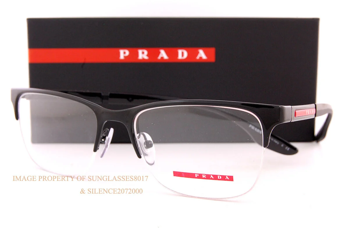 New Prada Sport Linea Rossa Eyeglass Frames PS 55OV 1AB Black For Men 54