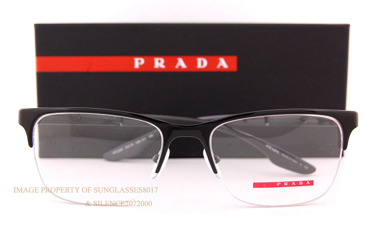 New Prada Sport Linea Rossa Eyeglass Frames PS 55OV 1AB Black For Men 54 2