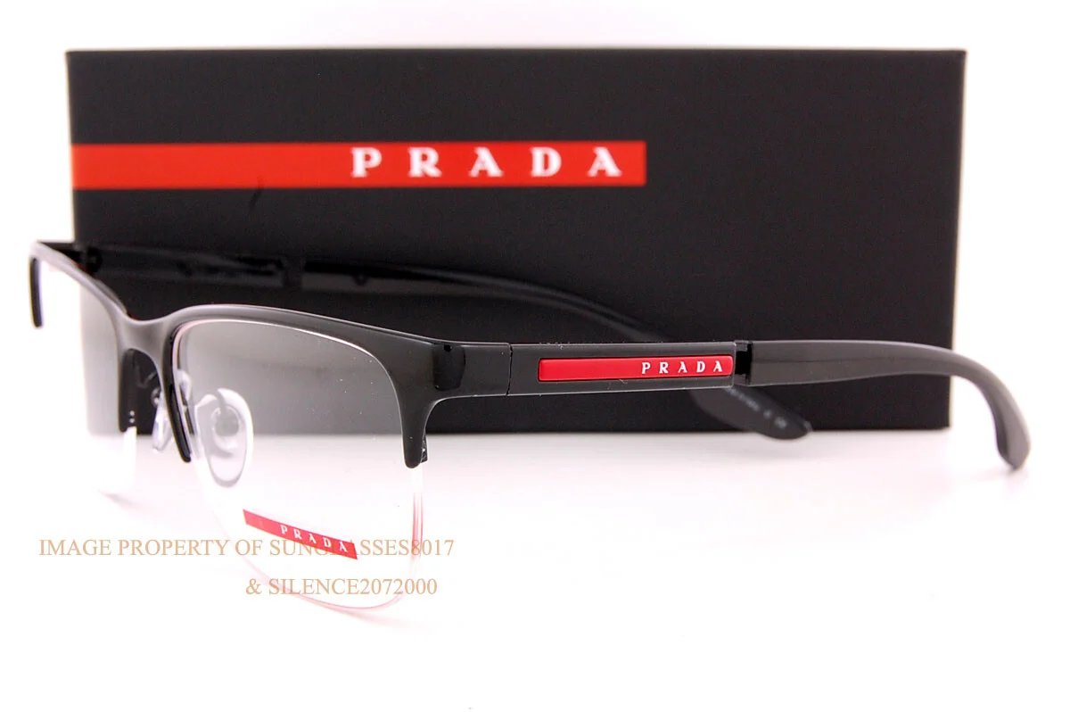 New Prada Sport Linea Rossa Eyeglass Frames PS 55OV 1AB Black For Men 54 3