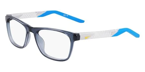 NIKE 5537 060 Kids Youth Gray Orange Rectangular Eyeglasses Sport 47-16 130