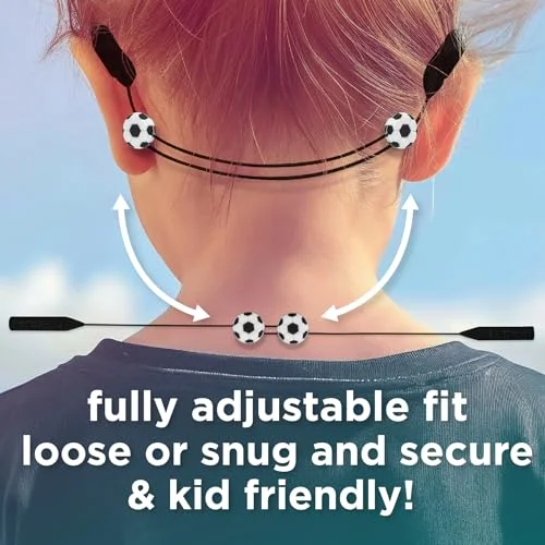 Pilotfish Basics Glasses Strap, No Tail Eyeglass Holder Adjustable Kids Glasses Strap, Anti Slip Sports Glasses Holder Ultra Comfort Sunglasses Eyeglasses Strap for Boys and Girls (Baseball, 12 Inch) 3