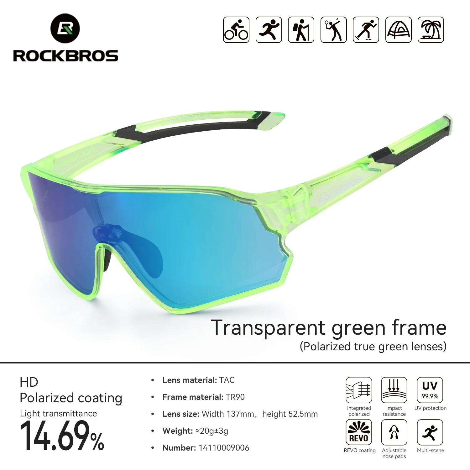 ROCKBROS Kids Polarized Sunglasses for 8-14 Boys Girls Cycling TR90 Shades Frame