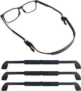 Silicone Spectacle Straps, 3 Non-Slip Elastic Sports Glasses Straps for Kid Boys