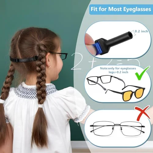 XFIRE-GEAR Kid Glasses Straps - 10 Psc Adjustable Eyewear Retainer with 10 pair Ear Hooks, No Tail Eyeglasses Holders Around Neck, Sunglasses Eyewear Retainer for Child&Big Kids (6.8-10in) 2